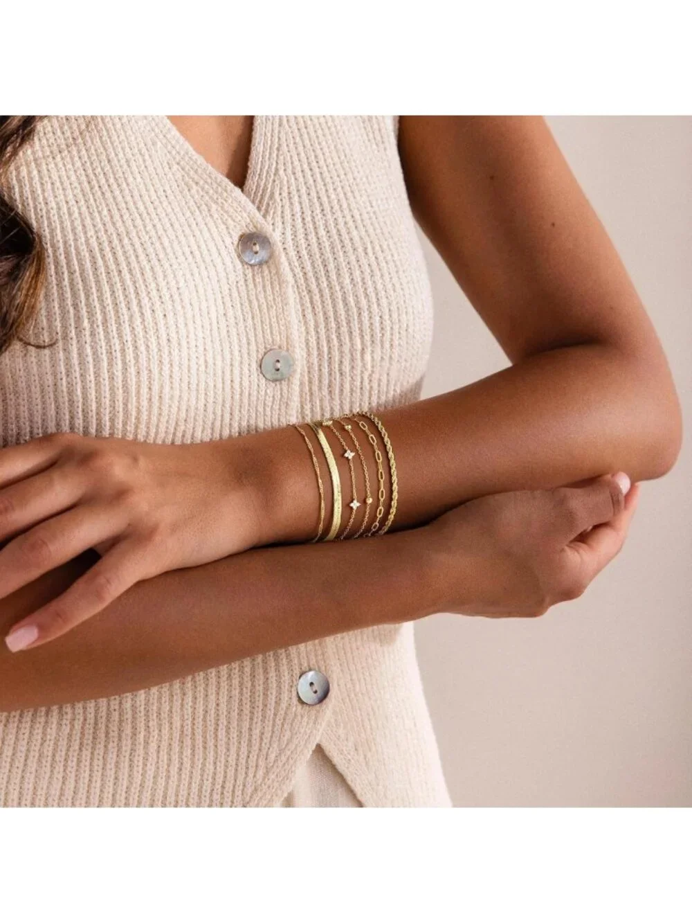 Stunning Gold Bracelet Set for Women - No Tarnish, Elegant & Durable Jewelry